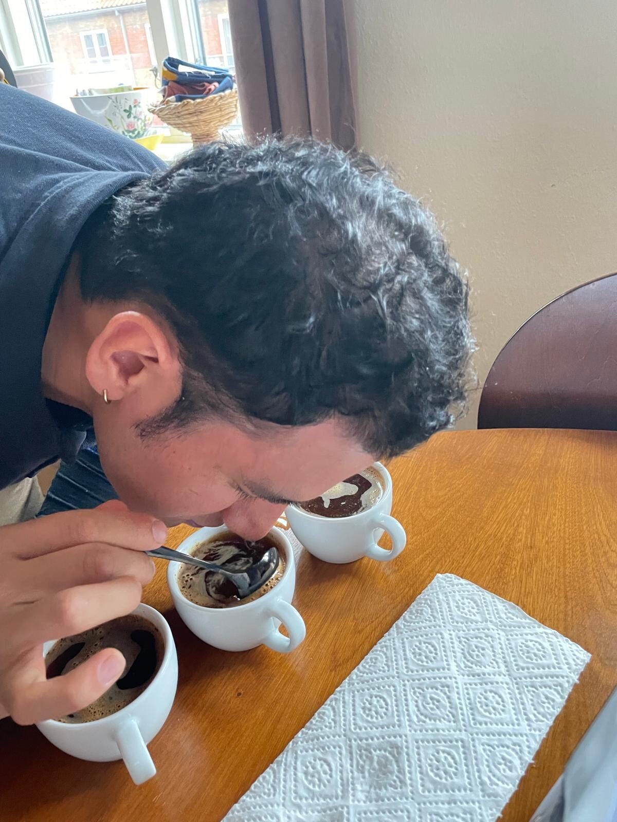 Breaking the crust during cupping
