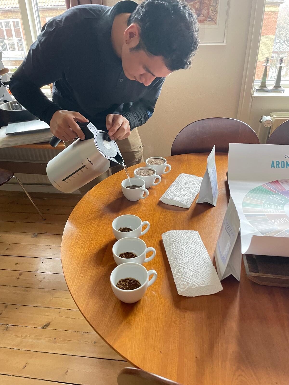 Pouring water during cupping